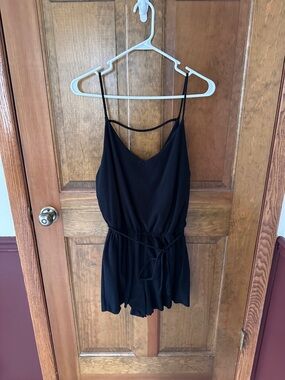 Xhilaration Black V-Neck Spaghetti Strap Romper